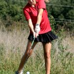 Sophomore Emmie Brobst of the 2025 Chillicothe High School golf Lady Hornets laces her drive off the first tee at ChillicotheÕs Green Hills Golf Course on her way to a tourney 16th-best round of 48-49Ð97 in the Sept. 25 Chillicothe Invitational tournament. Brobst bogeyed the hole, but did have pars on holes Nos. 7 (par 5) and 13 (par 4) on her scorecard. As a team, Chillicothe finished third with a 392 score, only 10 strokes back of champion and 2024 Class 1 state runnerup South Harrison. (PAUL STURM/C-T PHOTO)